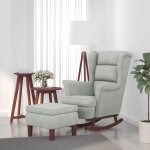 Vidaxl chaise à bascule avec pieds en bois et tabouret fauteuil de salon relaxation meuble de salle de ... Vidaxl chaise à bascule avec pieds en bois et tabouret fauteuil de salon relaxation meuble de salle de ...