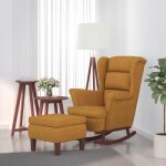 Vidaxl chaise à bascule avec pieds en bois et tabouret fauteuil de salon relaxation meuble de salle de ... Vidaxl chaise à bascule avec pieds en bois et tabouret fauteuil de salon relaxation meuble de salle de ...