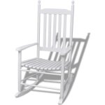 Vidaxl chaise  bascule avec sige incurv blanc bois