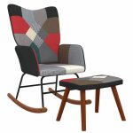 Vidaxl chaise  bascule avec tabouret sige de relaxation fauteuil de salon avec repose - pied salle ...