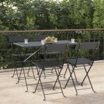 Vidaxl chaises de bistrot pliantes 4 pcs noir r�sine tress�e et acier 3152112