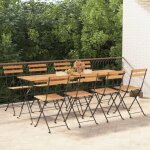 Vidaxl chaises de bistrot pliantes 8 pcs bois de teck solide et acier 3152111 Vidaxl chaises de bistrot pliantes 8 pcs bois de teck solide et acier 3152111