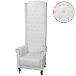 Chaise - vidaxl - dossier haut - similicuir - blanc - 1 place