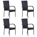 Vidaxl 4x chaises empilables dextrieur chaises de jardin siges de terrasse chaises de patio siges ...