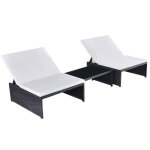 Ensemble de salon de jardin - vidaxl - 43069 - 2 chaises inclinables - table basse - rsine tresse noire ...
