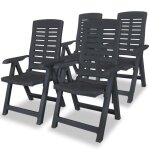 Vidaxl 4x chaises inclinables de jardin fauteuils de patio chaises dexterieur si�ges de terrasse chaises ...