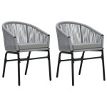 Vidaxl chaises de jardin 2 pcs anthracite rotin pe 48137