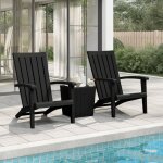 Vidaxl chaises de jardin adirondack lot de 2 noir polypropyl�ne 364167