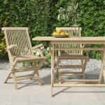 Vidaxl chaises de jardin pliantes 2pcs gris 56x61x89cm bois de teck 362764