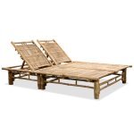 Chaise longue bi places - bambou - 200 x 130 cm