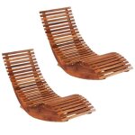 Vidaxl chaises longues basculantes 2 pcs bois dacacia