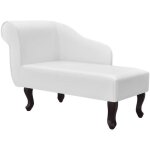 Vidaxl chaise longue blanc similicuir