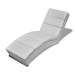 Vidaxl chaise longue blanc similicuir