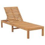 Vidaxl bois de teck solide chaise longue bain de soleil de patio transat de terrasse chaise longue dext�rieur ...