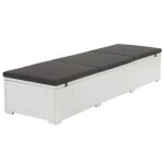 Vidaxl chaise longue avec coussin r�sine tress�e blanc