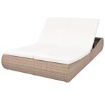 Vidaxl chaise longue dext�rieur r�sine tress�e beige 42887
