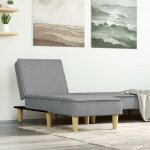 Vidaxl chaise longue gris clair tissu 352831