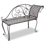 Vidaxl chaise longue de jardin 128 cm acier antique marron
