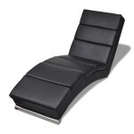 Vidaxl chaise longue noir similicuir