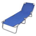 Vidaxl bain de soleil bleu pliable avec dossier ajustable chaise longue 41477