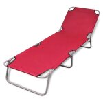Vidaxl bain de soleil rouge pliable avec dossier ajustable chaise longue 41479