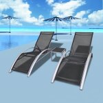 Vidaxl chaises longues avec table aluminium noir