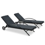 Vidaxl chaises longues avec table résine tressée anthracite Vidaxl chaises longues avec table résine tressée anthracite