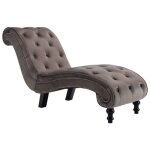 Vidaxl chaise longue velours gris