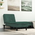 Vidaxl chaise longue vert fonc velours 352846