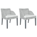 Vidaxl 2x chaises  dner avec coussins fauteuils de salon chaises dappoint siges de restaurant cuisine ...
