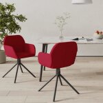 Vidaxl chaises pivotantes salle à manger 2 pcs rouge bordeaux velours 344745 Vidaxl chaises pivotantes salle à manger 2 pcs rouge bordeaux velours 344745