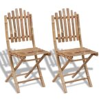 Vidaxl chaises pliables de jardin 2 pcs bambou