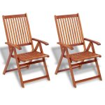 Vidaxl chaises pliables de jardin 2 pcs bois solide dacacia marron