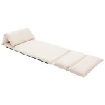 Vidaxl chaise pliable de sol cr�me microfibre