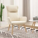 Vidaxl chaise de relaxation blanc cr�me velours 341360