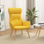 Vidaxl chaise de relaxation jaune moutarde tissu 341297 Vidaxl chaise de relaxation jaune moutarde tissu 341297