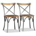 Chaises de salle  manger - vidaxl - bois solide de manguier - marron