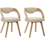 Vidaxl 2x bois courb chaises  dner chaises de salle  manger chaises de cuisine chaises de repas chaises ...