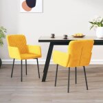 Vidaxl chaises de salle  manger 2 pcs jaune velours 344786