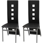 Vidaxl 2x chaise de salle  manger cuir artificiel noir chaises de cuisine 243644
