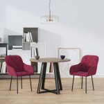 Vidaxl chaises de salle  manger 2 pcs rouge bordeaux velours 344850