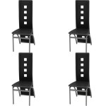 Vidaxl 4x chaise de salle  manger cuir artificiel noir chaises de cuisine 243645