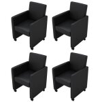 Fauteuil � roulettes noir (lot de 4) 160183