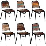 Vidaxl chaises de salle  manger 6 pcs bois de rcupration solide