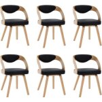 Vidaxl 6x bois courb chaises  dner chaises de salle  manger chaises de cuisine chaises de repas chaises ...