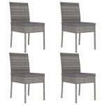 Vidaxl 4x chaises de salle  manger de jardin chaises  dner de patio siges dextrieur chaises de repas ...