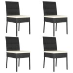 Vidaxl chaises de salle  manger de jardin 4 pcs rsine tresse noir