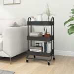 Vidaxl chariot à 3 niveaux anthracite 43x34x79 cm acier 335867 Vidaxl chariot à 3 niveaux anthracite 43x34x79 cm acier 335867