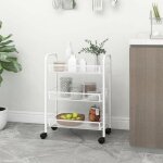Vidaxl chariot de cuisine � 3 niveaux blanc 46x26x64 cm fer 336323