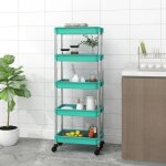 Vidaxl chariot de cuisine 5 niveaux turquoise 42x29x128 cm fer et abs 336334 Vidaxl chariot de cuisine 5 niveaux turquoise 42x29x128 cm fer et abs 336334